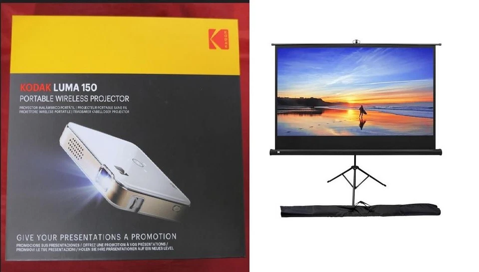 KODAK LUMA 150 Portable Wireless Projector w 80" Kodak Projector Screen Bundle - Image 1 of 1