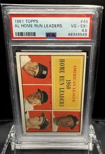 1961 TOPPS AMERICAN LEAGUE HOME RUN LEADERS #44 PSA 4.5 - Foto 1 di 2