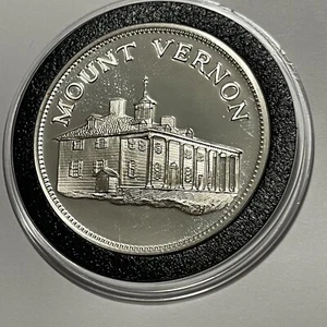 Mount Vernon George Washington Home Sterling Silver Collector Proof Coin Round - Picture 1 of 16
