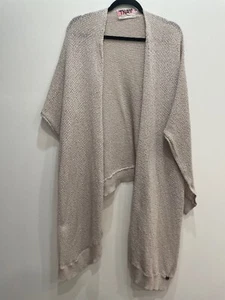TNA Wrap Open Knit Cardigan S Beige Oatmeal Layering Beachy Boho Lightweight - Picture 1 of 7