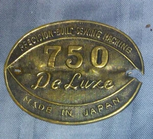 Vintage precision Sewing Machine 750deluxeReplacement Part/Emblem/made in japan - Picture 1 of 2