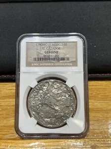 1780 MO FF 8 Reales Mexico Silver Coin 8R NGC Genuine El Cazador Shipwreck Coin - Picture 1 of 4
