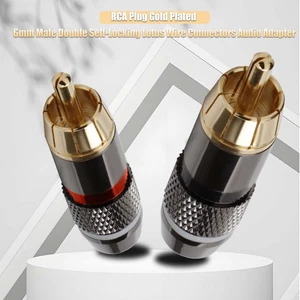 4pcs Gold Plated HiFi RCA Plug Male Double Lock HIFI Audio Cable Connector 6mm - Picture 1 of 13