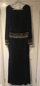 Forever Unique Plus Size 24 Black Beaded Maxi Dress - Worn Once - Cost Over £300 - Picture 1 of 12