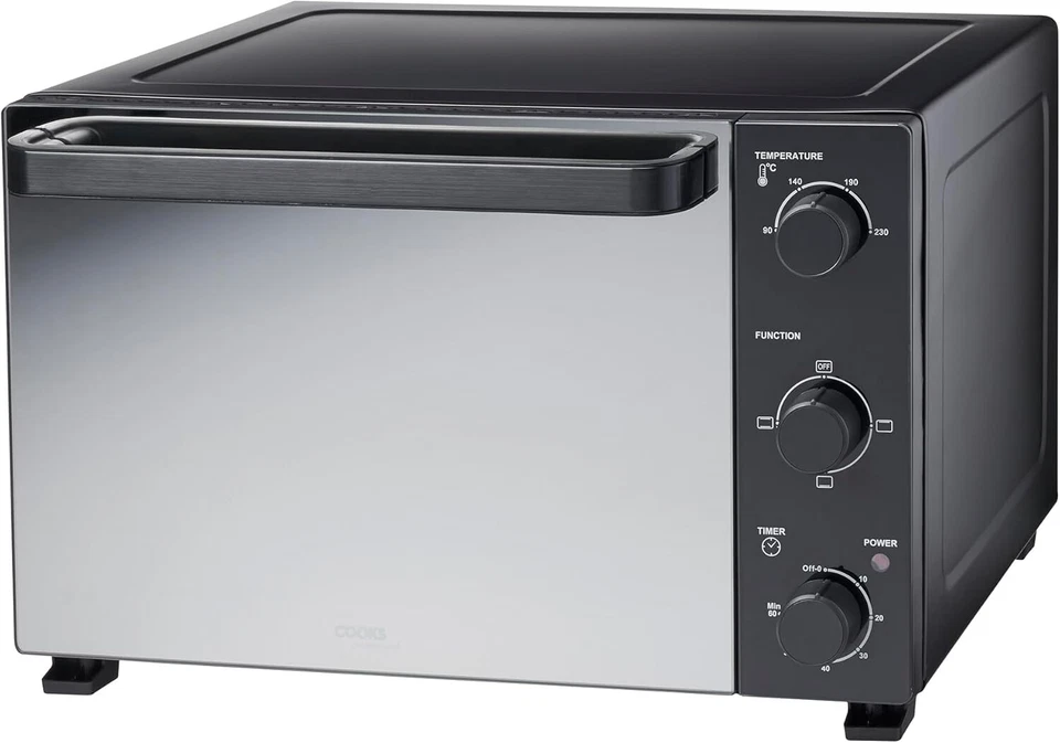 Cooks Professional Mini Backofen | 34 Liter | 3 Kochfunktionen | Schwarz