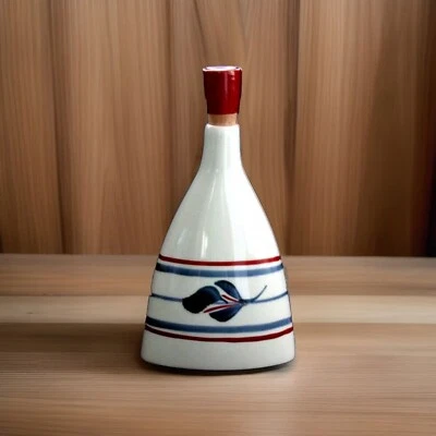 Japanese Porcelain Wine 10" Decanter Blue & Deep Red Design - Image 1 of 4