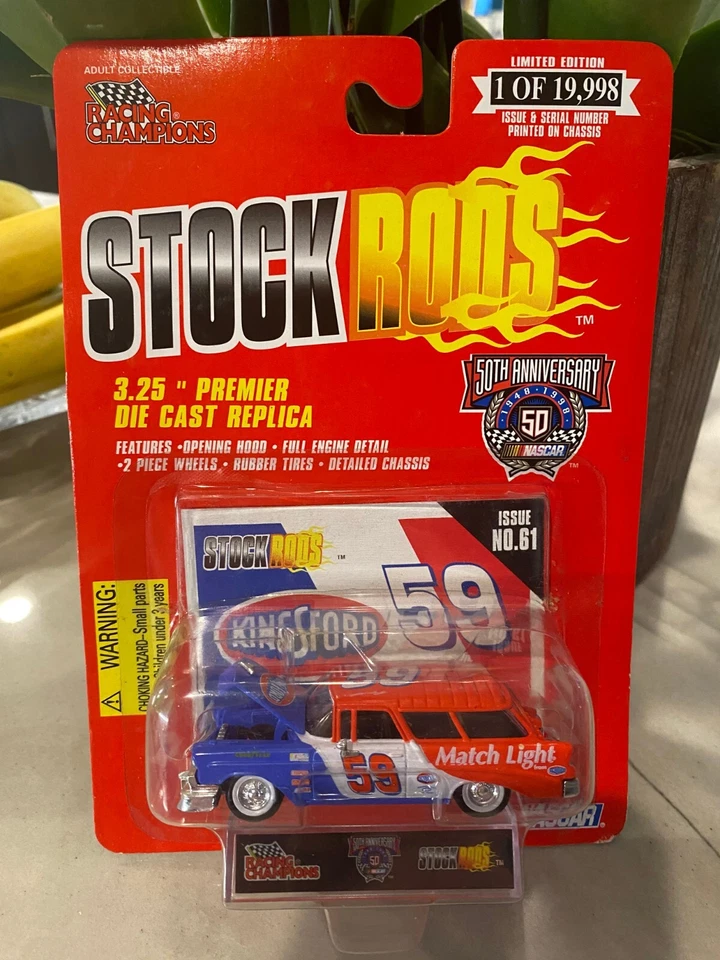 Racing Champions 1/64 Stock Rods #61, Robert Pressley #59 Kingsford '56 Nomad - Immagine 1 di 1