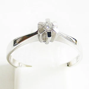 Ring Weißgold Brillant Solitär Goldringe Vorsteckring 585er / 14 kt Diamant - Bild 1 von 5