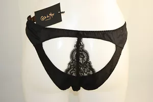 Coco de Mer ~ SERAPHINE ~ silk spanking knickers BNWT ~ black XL - Picture 1 of 4