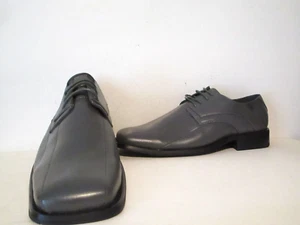 Milano Moda Mens A3391 Square Toe Oxford Casual Dress Shoes Grey Size 9 - Picture 1 of 4
