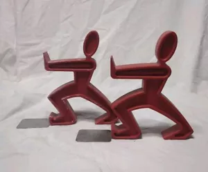 2 James el sujetalibros de Black & Blum rojo caucho arte moderno, tope de puerta - Imagen 1 de 14