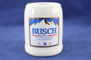 Tazza birra Busch in miniatura logo in ceramica misura colpo 2 oz vintage - Foto 1 di 5