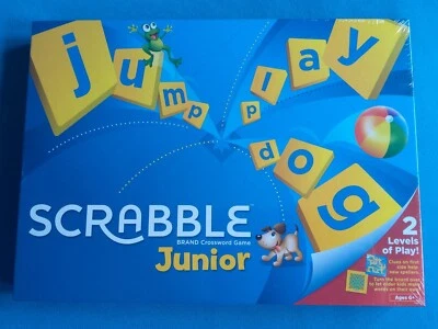 SCRABBLE JUNIOR Board Game | Mattel Games | 2 Sided Board | Brand New & Sealed - Image 1 of 2