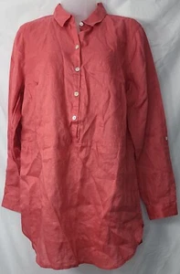 J. Jill Womans Linen Shirt Pink Clove Button Up Long Sleeves Top Size Small NWT - Picture 1 of 12