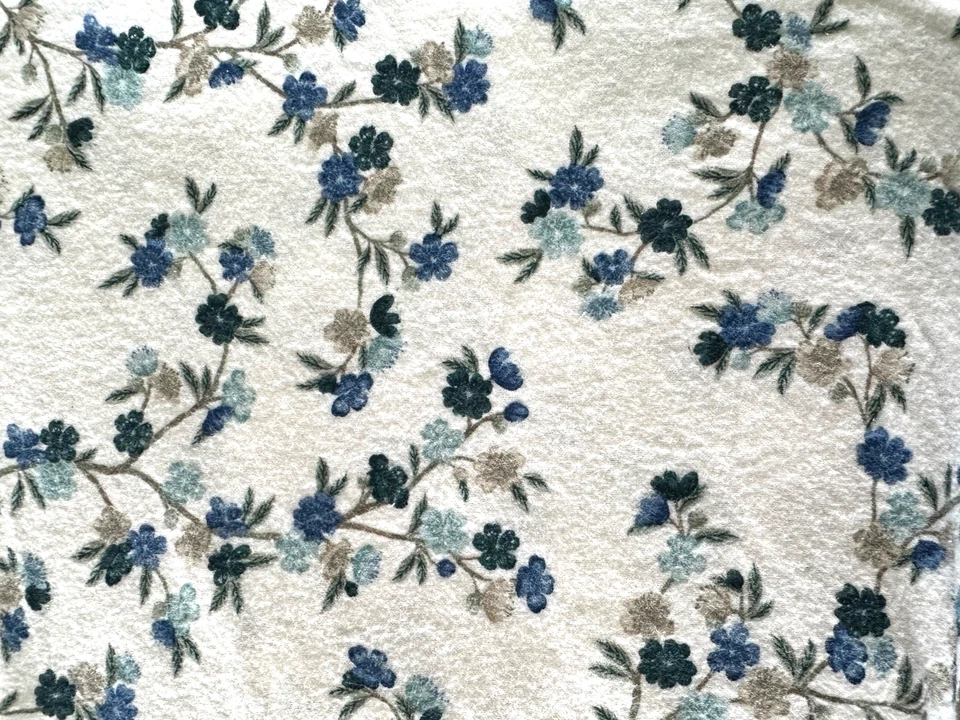 NEW King MORGAN & FINCH Celina Flat Sheet Flannel Blue Floral Flannelette - image 1 of 1
