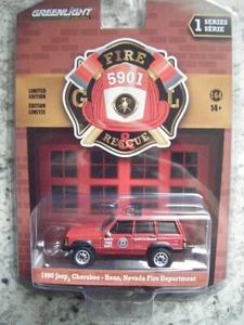 GREENLIGHT FIRE & RESCUE N5901 REL 1  1990 JEEP NCHEROKEE-RENO, NEVADA FIRE DEPT - Picture 1 of 2