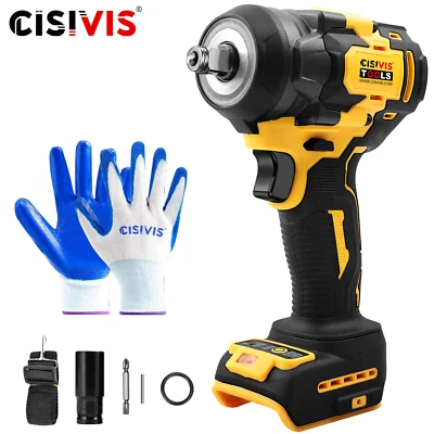 800Nm Cordless Impact Wrench 1/2" Brushless Drill Driver For Dewalt 20V Battery