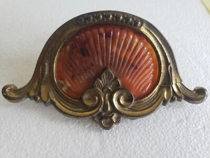 SINGLE VINTAGE ART DECO BAKELITE STYLE METAL DRAWER PULL HANDLE (N44A) - Picture 1 of 4