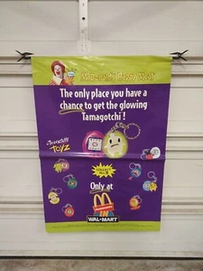 Vintage 1998 McDonald's Happy Meal Spielzeug Tamagotchi Schlüsselanhänger Werbung Banner Schild - Bild 1 von 9