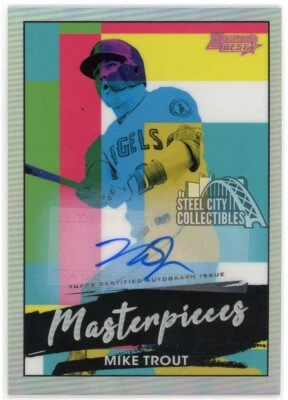 Mike Trout 2021 Bowman's Best Masterpieces Auto Card #BM-2 52/99 (Minor Indent) - Image 1 of 2
