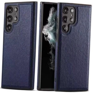 Funda de cuero Samsung Galaxy S22 Ultra para hombre mujer, PC dura antiarañazos azul - Imagen 1 de 7
