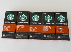 New Starbucks Breakfast Blend Coffee For Nespresso Medium Roast 50-ct Capsules - Picture 1 of 4