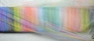 pastelliger Tüll Streifen in Regenbogenfarben Einhorn Rainbow 100 x 150 cm Tütü - Bild 1 von 3