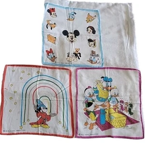 3Vintage WaltDisney Productions Handkerchief Huey Due Louie, Mickey, Donald - Picture 1 of 4