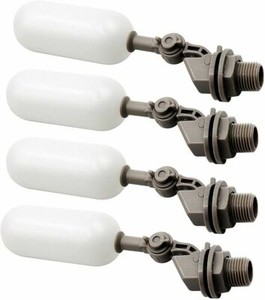 4 pack Water Float Valve with Adjustable Arm Plastic Water Filter Float 1/2 Inch