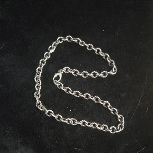 CAROLYN POLLACK Vintage 20" Textured Rolo Link Cable Chain Necklace  45GR - Picture 1 of 3