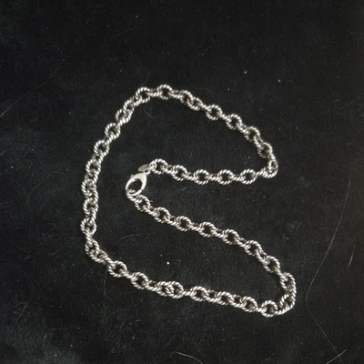 CAROLYN POLLACK Vintage 20" Textured Rolo Link Cable Chain Necklace  45GR - Image 1 of 3