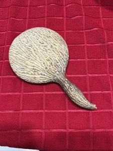 Antique Hand Beveled Mirror Shape And Textured Like Horn Composite 9”x5” - Picture 1 of 6