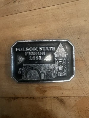 Folsom State Prison 1881 Belt Buckle Dept Of Corrections Vtg 80s - Image 1 of 4