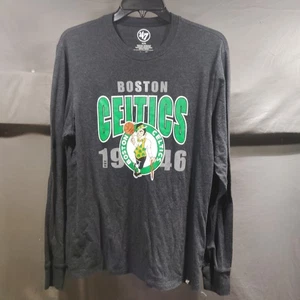 Boston Celtics Graphic Tee Shirt Long Sleeve Size: Large Unisex Adult Dark Grey  - Picture 1 of 6