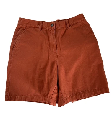 Lauren Ralph Lauren Orange Flat Front Women’s Shorts Size 10 Inseam 4.5" Cotton - Image 1 of 4