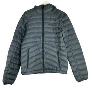 MARMOT Men's Gray Full Zip Hooded Down Puffer Jacket Size Small Highlander - Picture 1 of 8