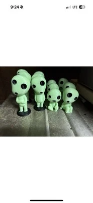 4pcs Princess Mononoke Forest Spirit Kodama Figures Glow In Dark - Image 1 of 3