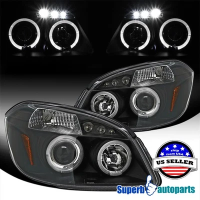 Fit 2005-2010 Cobalt 2007-2009 Pontiac G5 Halo Projector Headlight Black LED Bar Foto 1 de 4