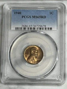 1940-P PCGS MS65RD  Lincoln Cent penny - blazing Example! Beautiful Coin - Picture 1 of 8
