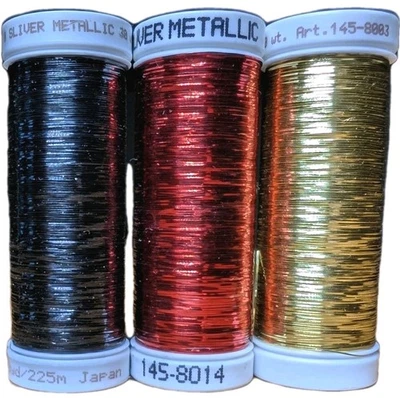 Sulky Sliver Metallic Foil Thread Christmas Red Gold Black Embroidery Lot Of 3 - Image 1 of 4