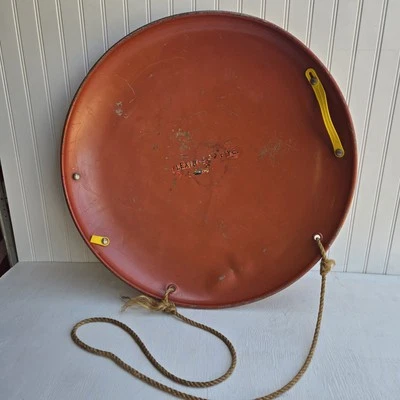 Vintage Metal Snow Sled Disc Christmas Decor  Flexible Flyer Winter Relic S1 - Image 1 of 4