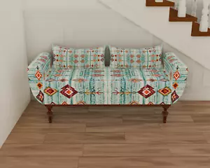 Storage Chest Blue Vanity Ottoman Bench for End of Bed Purse Bench - Picture 1 of 9