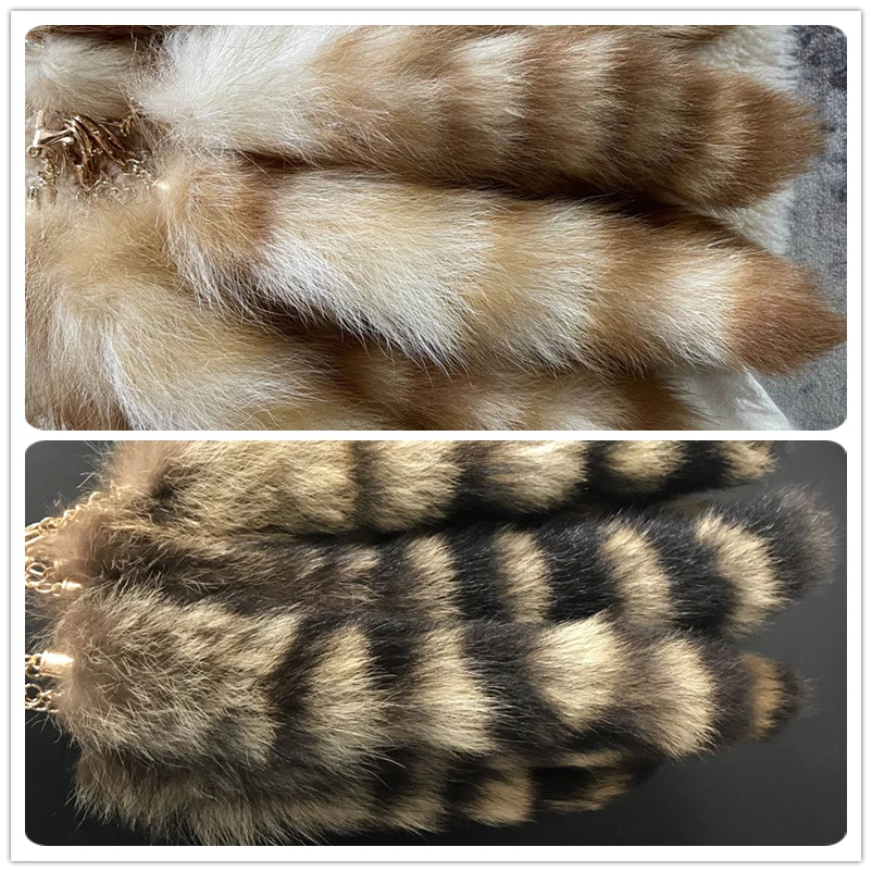 50 piezas Llavero Cola de Mapache Americano Natural Cola de Piel Bolso Dije Colgante Foto 1 de 1