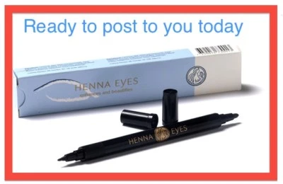 Henna Eyes Eye & Brow Liner fast semi-permanent dick/dünn doppelendiger Stift -