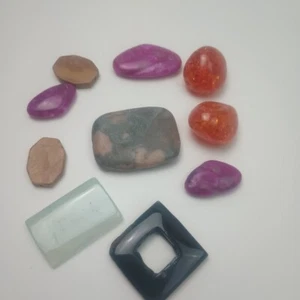 Mixed Bead Lot Craft Glass Jewelry Various Colors Size Large Stone Resin - Picture 1 of 13