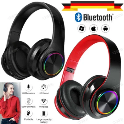 MARKENLOS Faltbare On Ear Kopfhörer Bluetooth-5.0 Kabellos Stereo Bass Kopfhorer Kabellos