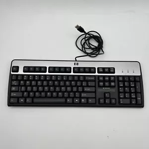Genuine HP Desktop Black & Silver Wired USB Keyboard SK-2885 - Picture 1 of 10