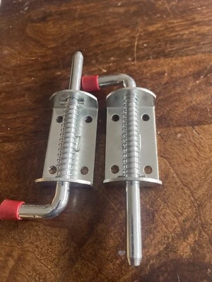 PAIR OF STAINLESS STEEL SHOOT BOLTS  10mm Pin - Image 1 of 2