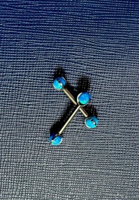 Joyería corporal de titanio ópalo azul Foto 1 de 4