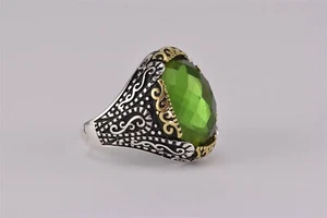 Anillo de banda de dos tonos plata esterlina facetado cambio de color 14 g 925 talla: 11 - Imagen 1 de 7